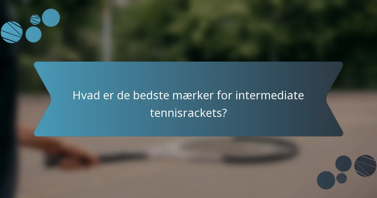 Hvad er de bedste mærker for intermediate tennisrackets?