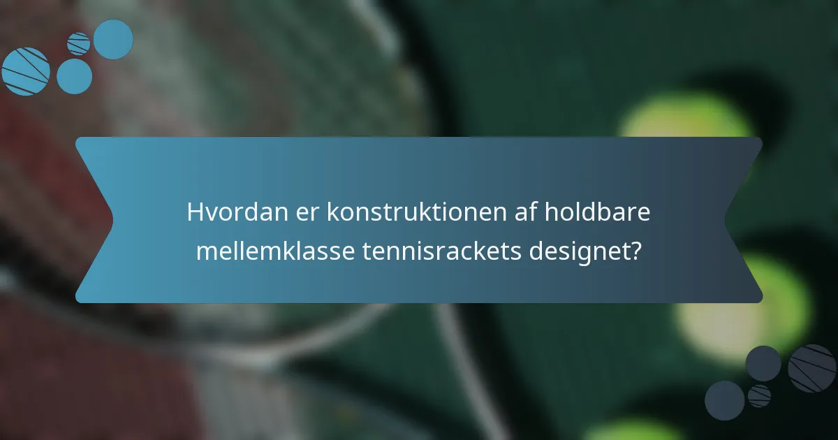 Hvordan er konstruktionen af holdbare mellemklasse tennisrackets designet?